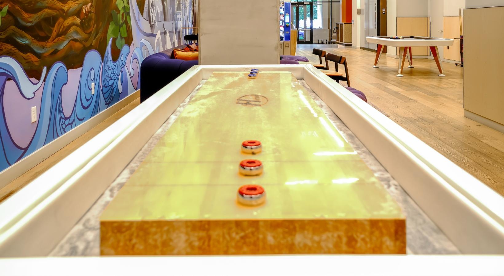 Enjoy our resident-only features large mural in game room with shuffleboard