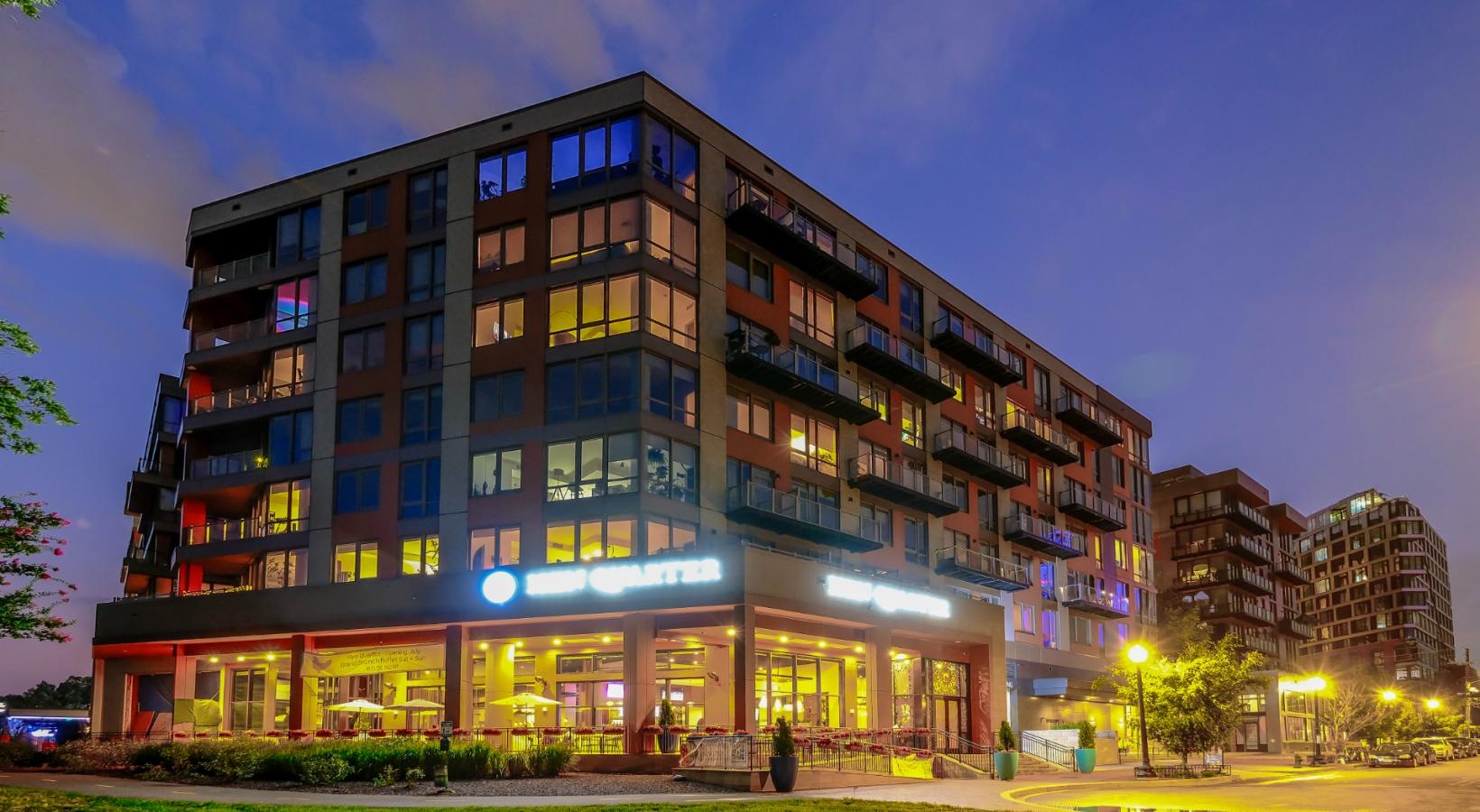 Find your perfect fit at Riverpoint Riverpoint lit at night