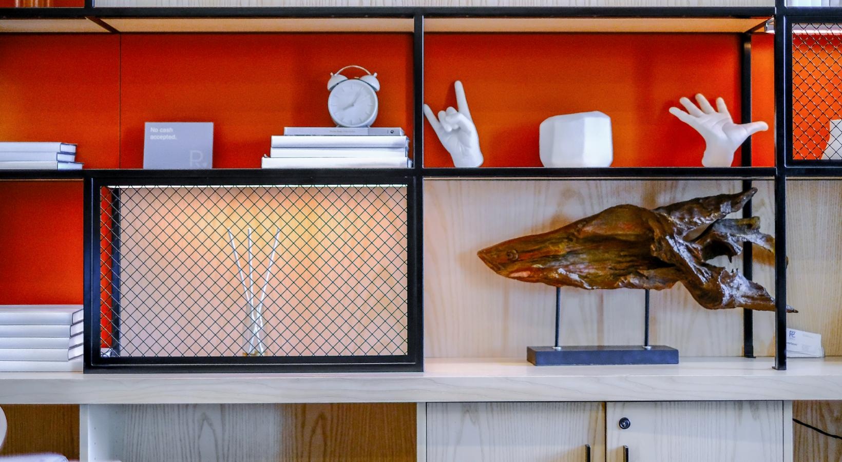 Find your perfect fit at Riverpoint a shelf with objects on it