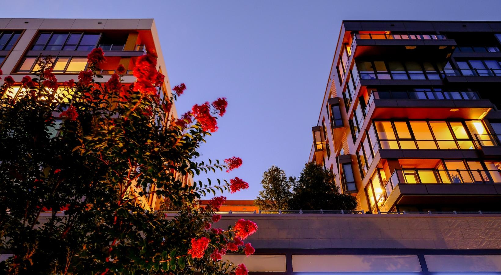 Settle into comfort at Riverpoint view of Riverpoint from the ground looking up